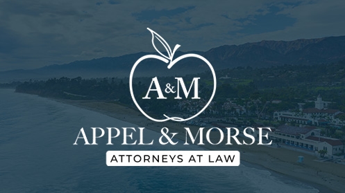Appel & Morse Logo over city scape background